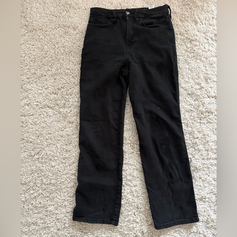 Good American Black Women’s Straight Leg Pants